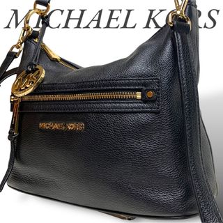 Michael Kors - 極美品 マイケルコース 2way ハンドバッグ ショルダー 黒 シボ革 チャーム