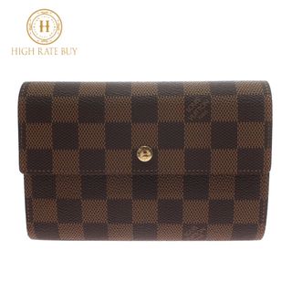 ルイヴィトン(LOUIS VUITTON)の【未使用品】LOUIS VUITTON ルイ・ヴィトン ポルトトレゾール・エテュイ パピエ ダミエ N61202 SP0036 三つ折り財布 コンパクト財布 ダミエキャンバス  エベヌ メンズ レディース(財布)