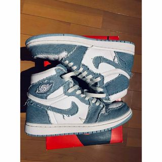 ジョーダン(Jordan Brand（NIKE）)のナイキ ウィメンズ エアジョーダン1 ハイ OG  デニム(スニーカー)