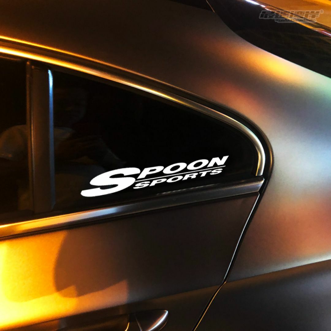 【全色入荷！】SPOON SPORTSステッカー（黒/青/シルバー/黄色）4種 自動車/バイクの自動車(車外アクセサリ)の商品写真