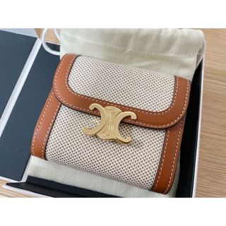 セリーヌ(celine)のCELINE　スモールウォレット　トリオンフ　タン(財布)