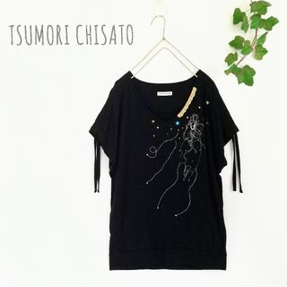 ツモリチサト(TSUMORI CHISATO)の【tsumori chisato】ドルマンプルオーバー 刺繍レース 女の子柄(カットソー(半袖/袖なし))