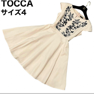 TOCCA - 良品　TOCCA ワンピース　花柄　刺繍　エンブロイダリー　フレンチスリーブ