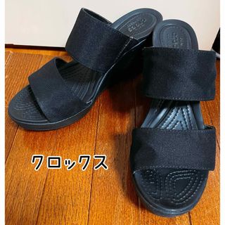 クロックス(crocs)のクロックス　crocs  サンダル　ミュール　w7 ブラック(サンダル)