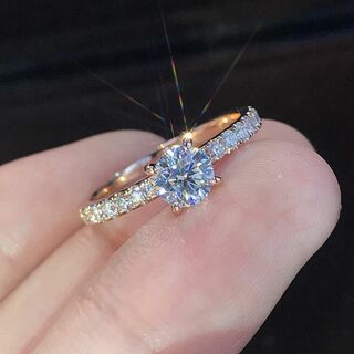 シルバー925色◆高品質AAAジルコニアダイヤモンドリング１１号指輪ジュエリー(リング(指輪))