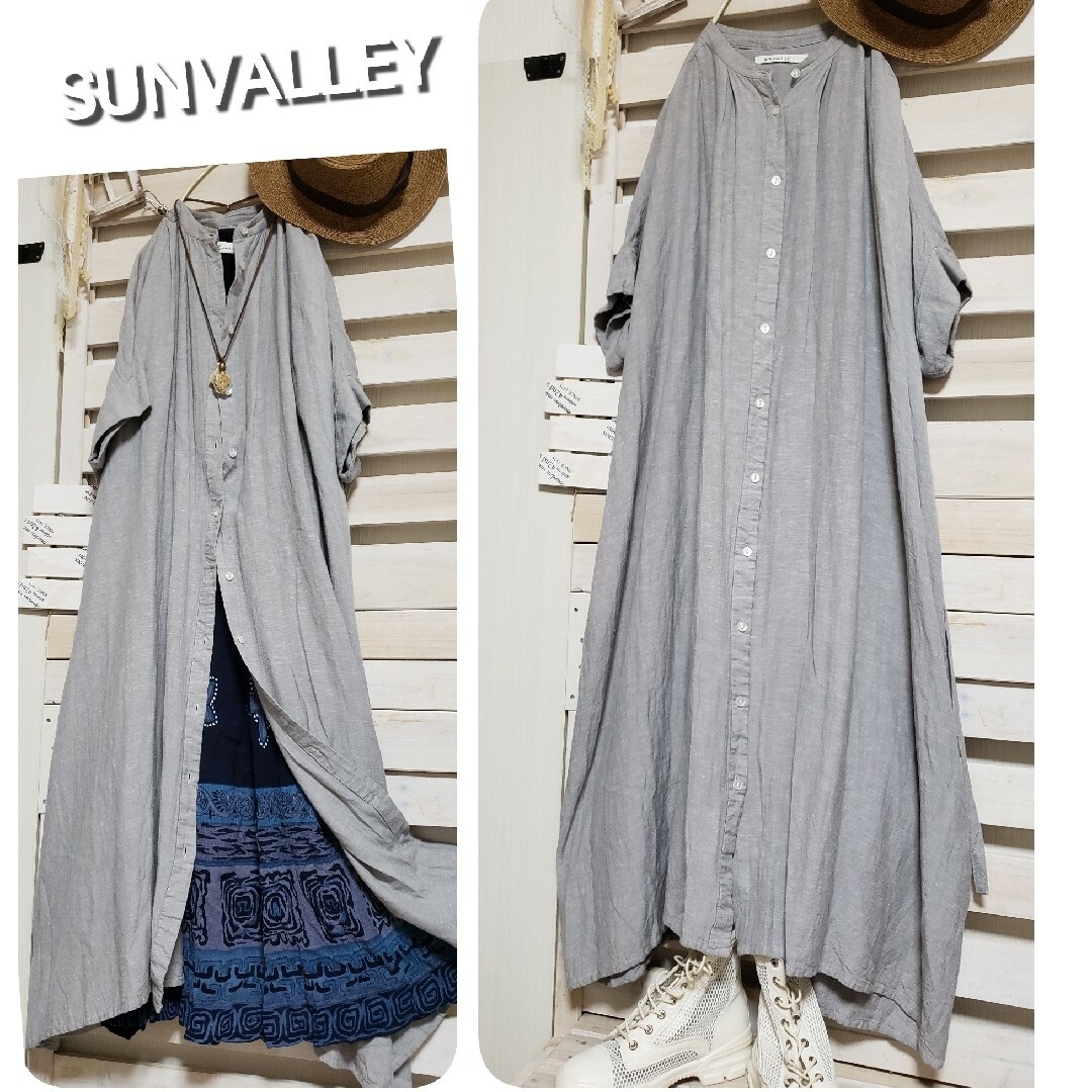 SUNVALLEY(サンバレー)のSUNVALLEY/リネン混サラッと素材 ゆったり着やすいワンピ♡羽織りにも! レディースのワンピース(ロングワンピース/マキシワンピース)の商品写真