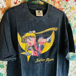 卍 月光女戦士 アバンギャルド 前衛的 リプリント Tシャツ 半袖 個性的 黒(Tシャツ/カットソー(半袖/袖なし))