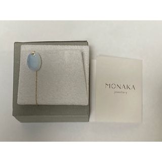 アッシュペーフランス(H.P.FRANCE)の美品　monaka モナカ　ブルーオパール　フラットピアス　k18(ピアス)