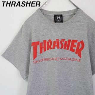 THRASHER - 【大人気】スラッシャー／Tシャツ　デカロゴ　グレー　Sサイズ　ストリート　古着