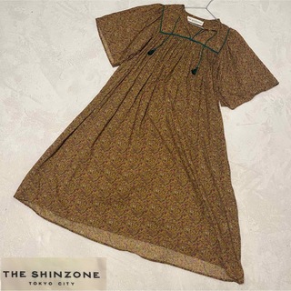 【美品】THE SHINZONE  花柄　刺繍　インドロングワンピース　(ロングワンピース/マキシワンピース)