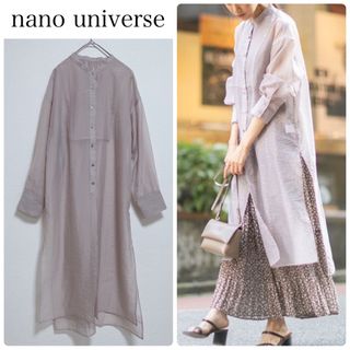 ナノユニバース(nano・universe)の【中古美品】nano universeロングスリットワンピース　フリーサイズ(ロングワンピース/マキシワンピース)