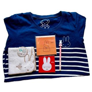 ミッフィー(miffy)の⭐️ ミッフィーTシャツ ハンドタオル メモ帳 ペン 5点セット(ノート/メモ帳/ふせん)