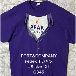 ヴィンテージ(VINTAGE)のPORT&COMPANY アメリカ古着FedEx XLsize パープルTシャツ(Tシャツ/カットソー(半袖/袖なし))