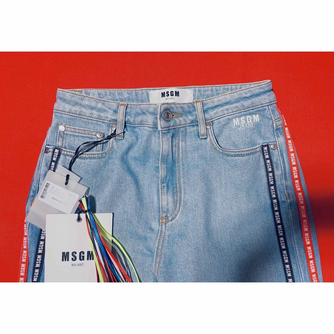 MSGM - MSGM♡テーパード サイドライン スキニージーンズタグ MSGM - MSGM♡テーパード サイドライン スキニージーンズタグ