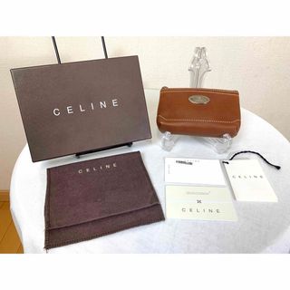 【未使用級】Celine 小物入れ　レザー　ミニポーチ　ブラウン　小銭入れ