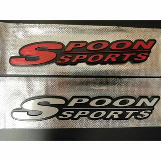 【HONDA】SPOON SPORTSメタル エンブレムB（レッド/シルバー）(車外アクセサリ)