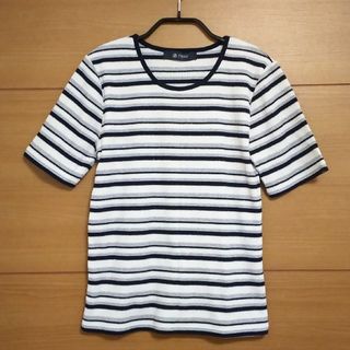 nano・universe - 【新品】nano・universe ランダムボーダーＴシャツ (ホワイト系 S)