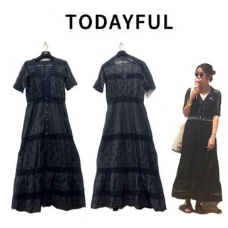 TODAYFUL - 【TODAYFUL】シルクレースガウン（BLACK）【定価¥24,200】