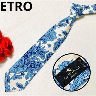 ETRO - 【極美品/未使用】ETRO シルク ネクタイ 希少カラー ペイズリー ホワイト