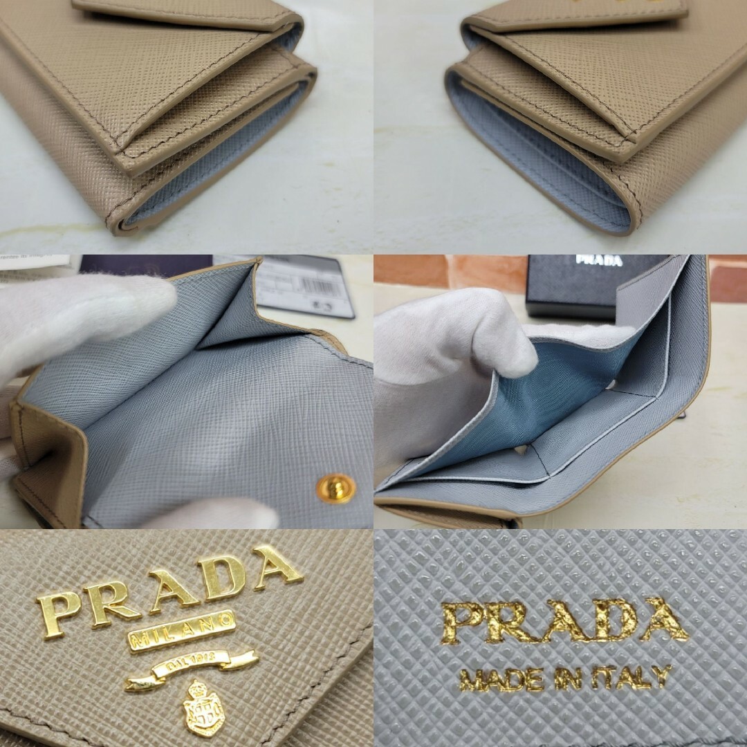 PRADA(プラダ)の新品未使用PRADA☆鑑定済☆サフィアーノ バイカラープラダ３つ折り財布 レディースのファッション小物(財布)の商品写真