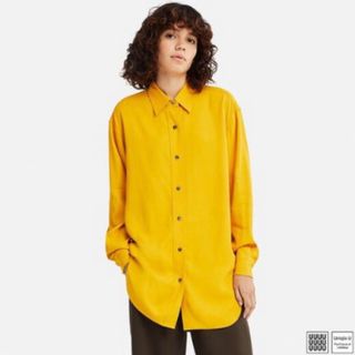 ユニクロ(UNIQLO)のUNIQLOU ドレープツイルチュニック　Mサイズ　未使用(シャツ/ブラウス(長袖/七分))