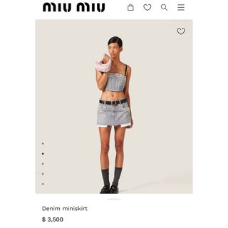 miumiu - 23AW miu miu ビジューデニムミニスカート IT36