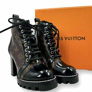 ルイヴィトン(LOUIS VUITTON)の美品 LOUIS VUITTON アングルブーツ モノグラム スタートレイル(ブーツ)