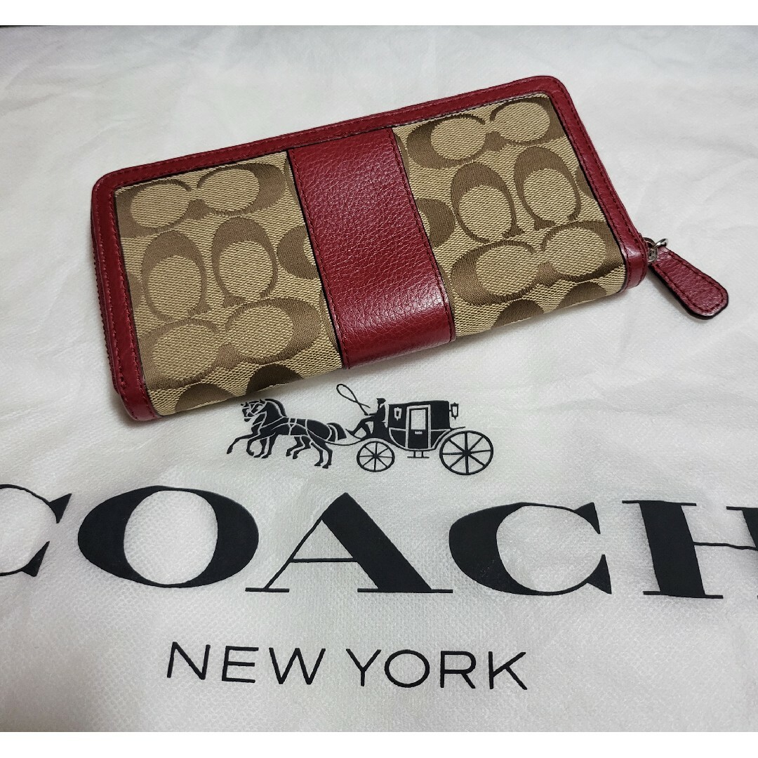 COACH(コーチ)の◆COACH コーチ◆シグネチャー柄 ラウンド長財布 レディースのファッション小物(財布)の商品写真