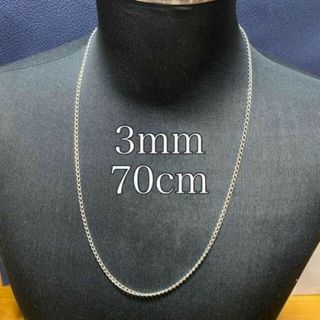 70cm ステンレス ロングチェーンネックレス 喜平 3mm 太め メンズ