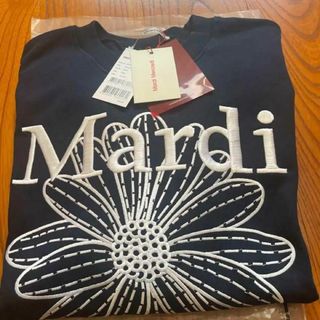 新品Mardi マルディメクルディ刺繍スウェットネビーホワイト1497