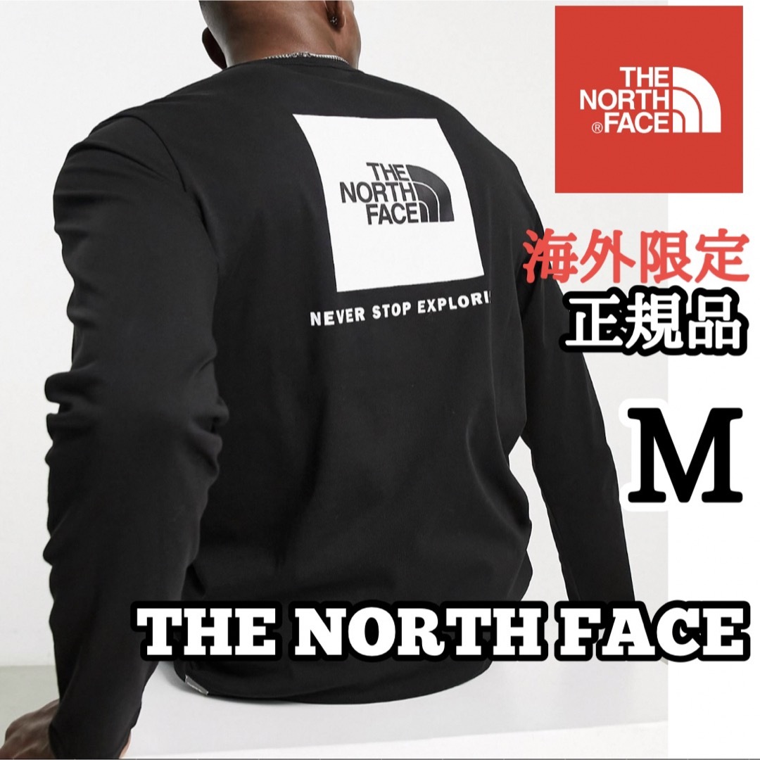 THE NORTH FACE(ザノースフェイス)のノースフェイス 長袖 メンズ ロンT レッドボックス スクエアロゴ 黒  M メンズのトップス(Tシャツ/カットソー(七分/長袖))の商品写真