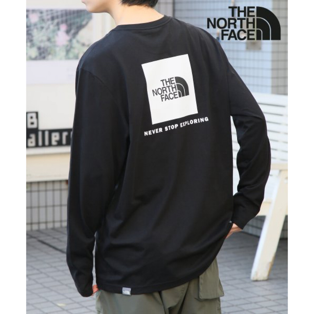 THE NORTH FACE(ザノースフェイス)のノースフェイス 長袖 メンズ ロンT レッドボックス スクエアロゴ 黒  M メンズのトップス(Tシャツ/カットソー(七分/長袖))の商品写真
