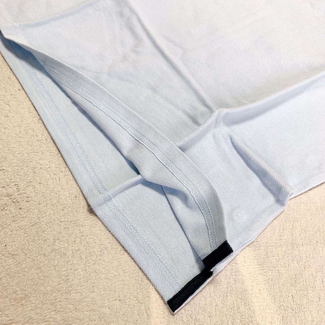 24h内発送✨ポロシャツ コットンピケ ライトブルー シンプル メンズ S 水色 メンズのトップス(ポロシャツ)の商品写真