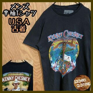 ケニー チェズニー 歌手 アメリカ Tシャツ USA古着 90s 半袖 ブラック(Tシャツ/カットソー(半袖/袖なし))