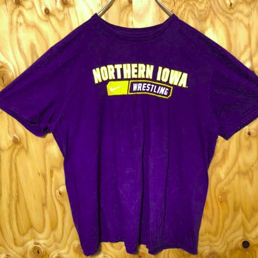 ナイキ カレッジ ロゴ USA古着 90s アメフト パープル 半袖 Tシャツ メンズのトップス(Tシャツ/カットソー(半袖/袖なし))の商品写真