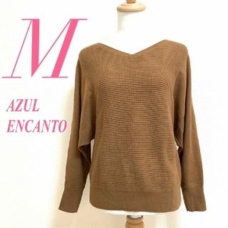 AZUL ENCANTO - アズールエンカント　長袖ニット　M　ブラウン　Vネック　きれいめ　アクリル　毛