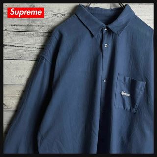 シュプリーム(Supreme)の【希少XLサイズ】シュプリーム☆ ワンポイント刺繍ロゴ入り 長袖シャツ(その他)