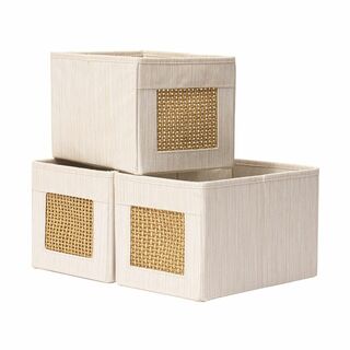 【色: 3点セット・ブラウン】LA JOLIE MUSE 折り畳み式収納ボックス(ケース/ボックス)