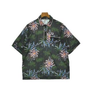 ケンゾー(KENZO)のKENZO ケンゾー ポロシャツ M グレーx緑x白系等(総柄) 【古着】【中古】(ポロシャツ)