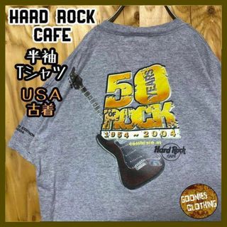 グレー ストラト ギター USA古着 00s 半袖 Tシャツ ハードロックカフェ(Tシャツ/カットソー(半袖/袖なし))