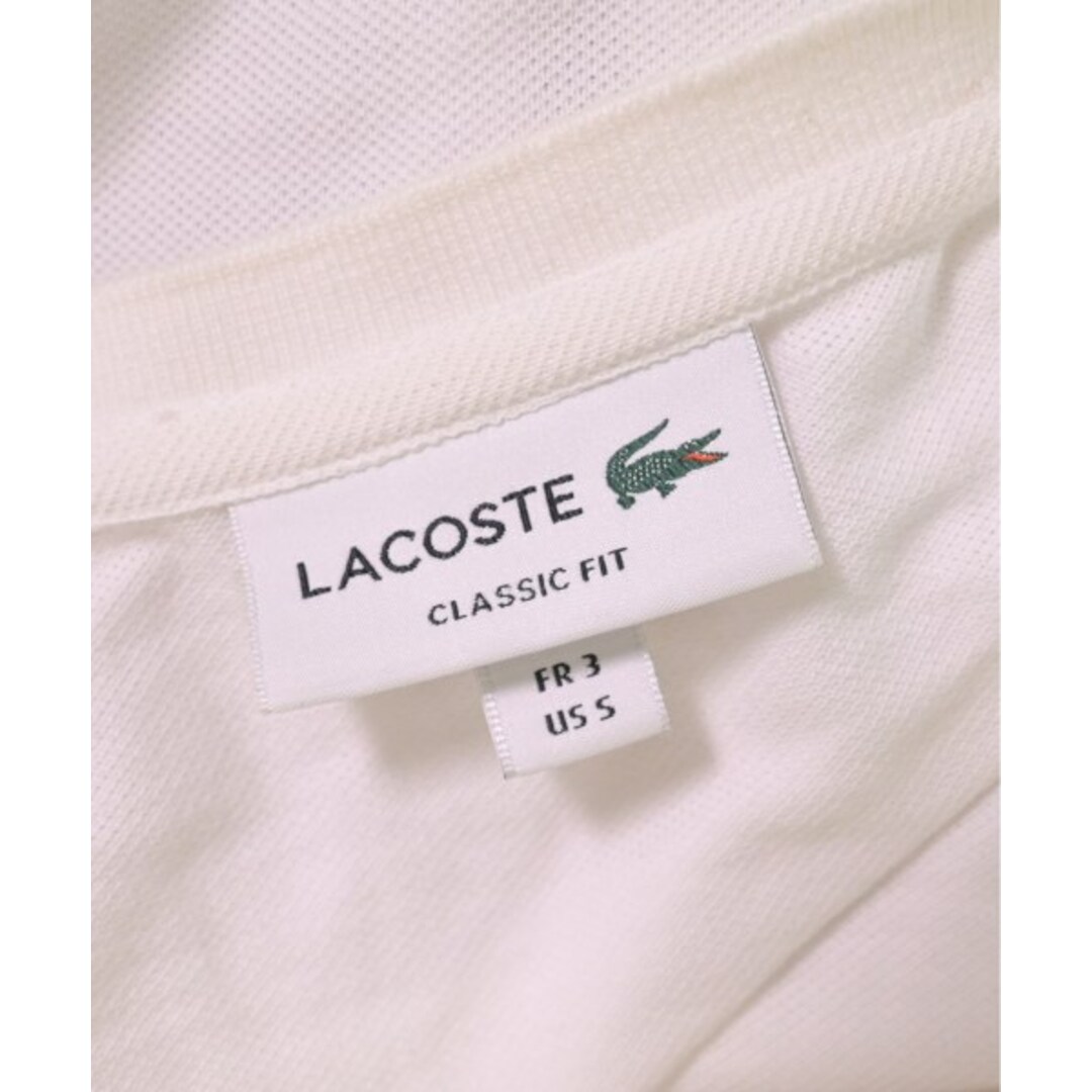 LACOSTE(ラコステ)のLACOSTE ラコステ Tシャツ・カットソー 3(M位) 白 【古着】【中古】 メンズのトップス(Tシャツ/カットソー(半袖/袖なし))の商品写真