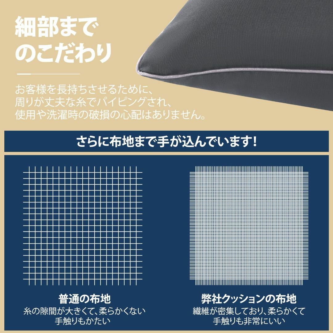 【色: グレー】Belinna クッション中身 50x50cm（他のサイズもある インテリア/住まい/日用品のインテリア小物(クッション)の商品写真