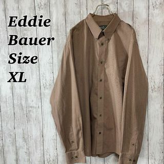 エディーバウアー(Eddie Bauer)のエディーバウアー　ＢＤ長袖シャツ　オーバーサイズＸＬ茶色ブラウン　メンズ　古着.(シャツ)