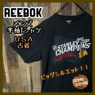 Reebok - メンズ プリント リーボック チームロゴ XL ブラック tシャツ 半袖 古着