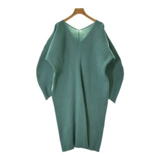 イッセイミヤケ(ISSEY MIYAKE)のISSEY MIYAKE イッセイミヤケ ワンピース 2(M位) 緑 【古着】【中古】(ひざ丈ワンピース)