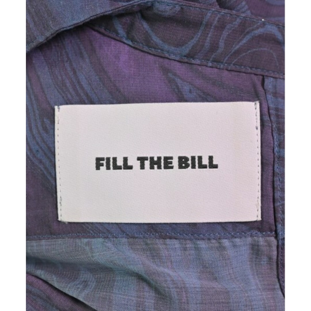 FILL THE BILL(フィルザビル)のFill the Bill カジュアルシャツ 1(S位) 紺x紫(総柄) 【古着】【中古】 レディースのトップス(シャツ/ブラウス(長袖/七分))の商品写真