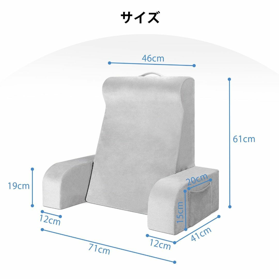 【人気商品】Azamia 背もたれクッション 高反発 読書用クッション 軽量ベッ インテリア/住まい/日用品の寝具(枕)の商品写真