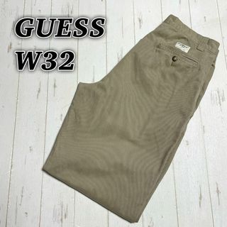 ゲス(GUESS)のゲス　GUESS　チノパン薄茶色ベージュサイズＬ　ウエスト81センチメンズ古着.(チノパン)