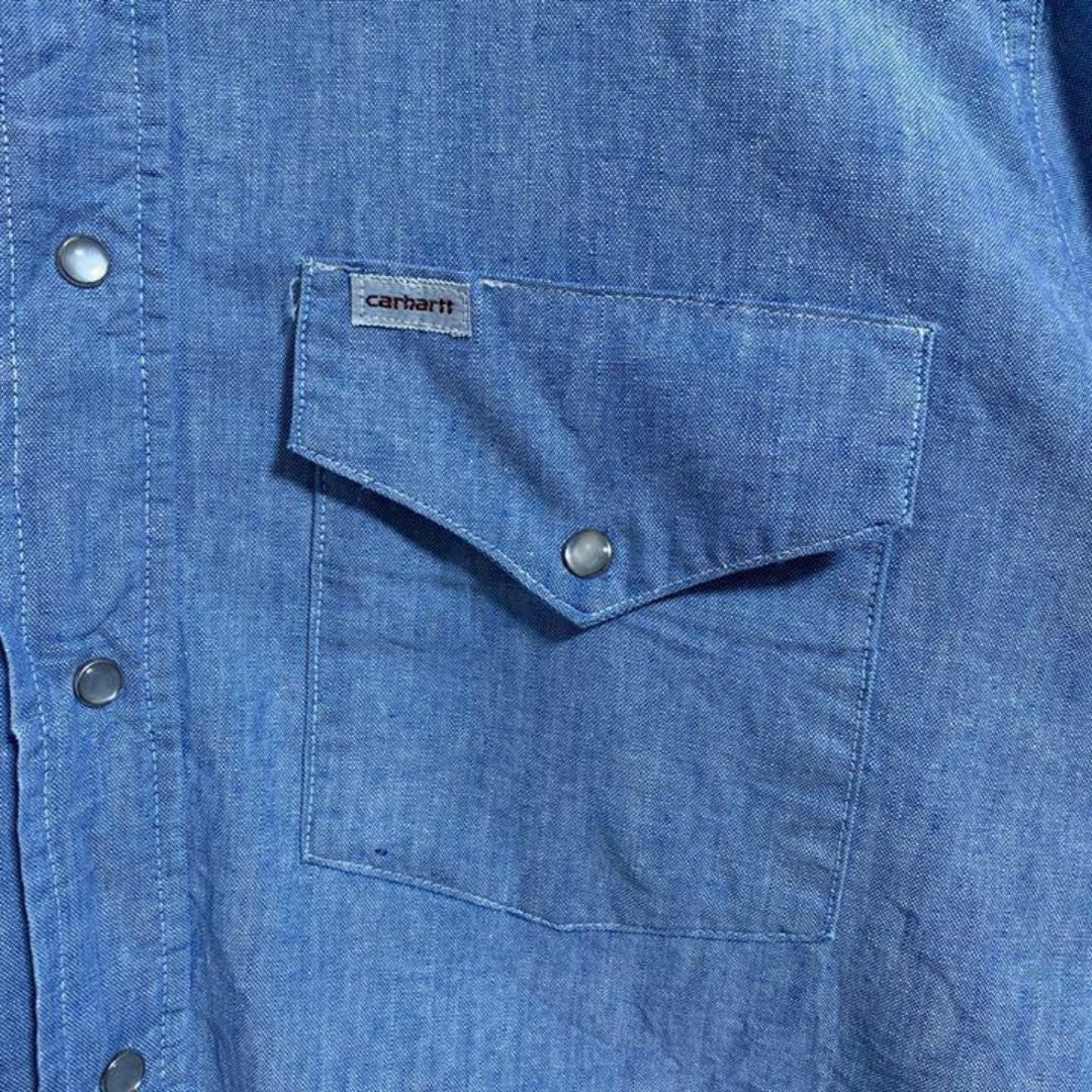 carhartt(カーハート)のカーハート 長袖シャツ ブルー 無地 USA古着 90s シャツ 長袖 シャツ メンズのトップス(シャツ)の商品写真