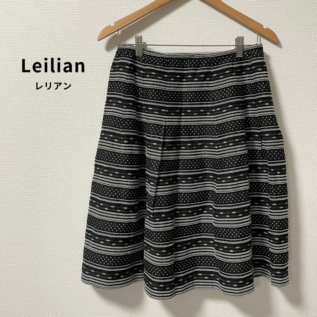 leilian(レリアン)のLeilian レリアン スカート 総柄 ひざ丈 日本製 XL 大きい レディースのスカート(ひざ丈スカート)の商品写真